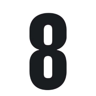 6" Rego Number 8  Black- Pack of 10