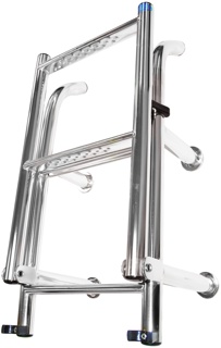 Ladder - Open Top Compact, 4 Step, S/S, Angled Legs, W 255mm