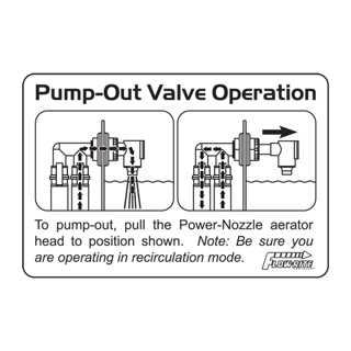 PUMP OUT AERATOR OPERATION LABEL