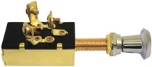Switch - Brass Push-Pull, 3 Position, 12/24v