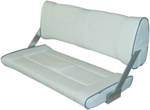 Axis Double Seat, Flip Back Light Grey / Blue Piping
